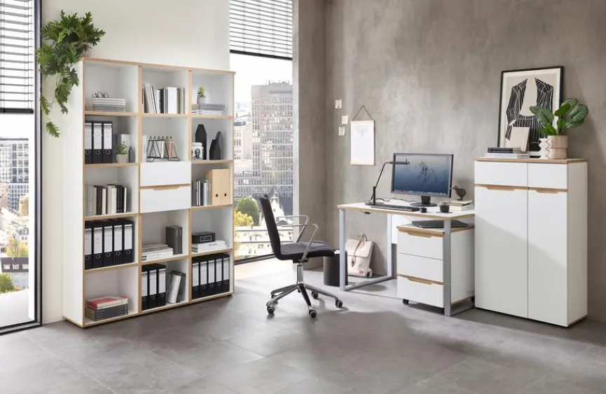 Outlet Innostyle Aktenregal Memphis Weiß / Eiche