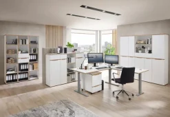 Outlet Innostyle Aktenregal Memphis Weiß / Eiche