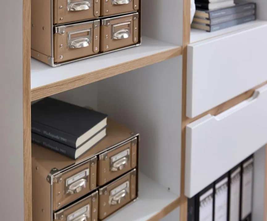 Outlet Innostyle Aktenregal Memphis Weiß / Eiche