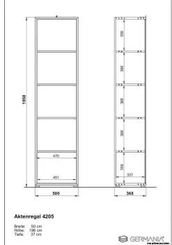 Online Germania Aktenregal Monteria Weiß