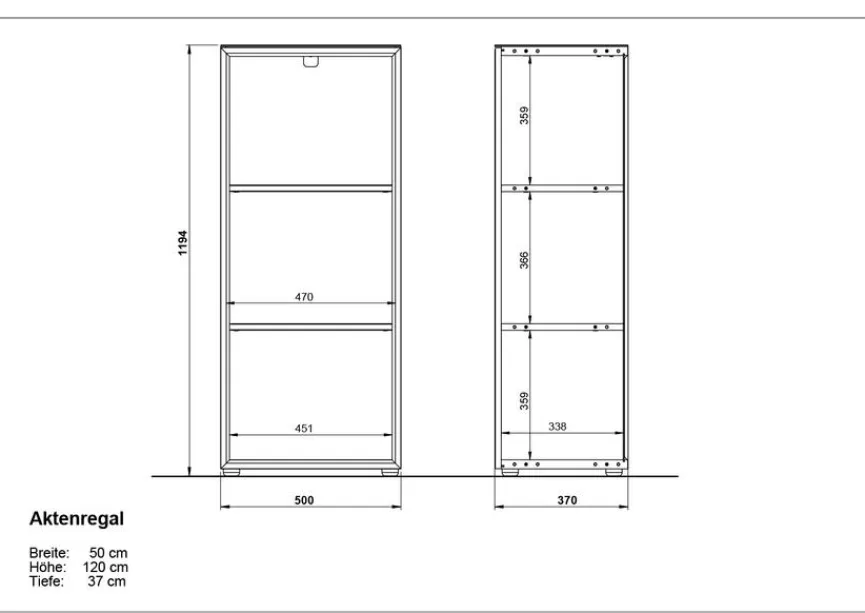 Outlet Germania Aktenregal Montevideo Weiß