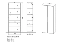 Outlet Germania Aktenschrank Mailand Graphit