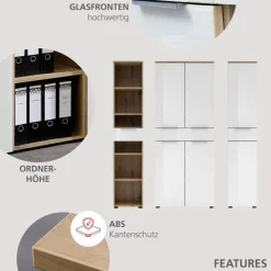 Innostyle Aktenschrank Santorin Eiche / Weiß