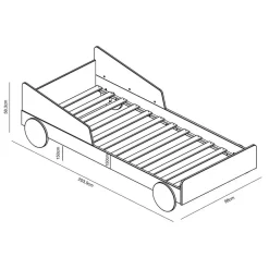 New Autobett Arthur 90 x 200 cm Weiß