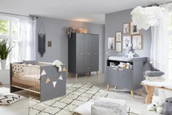 trendteam Babybett Mats 70 x 140 cm Grau