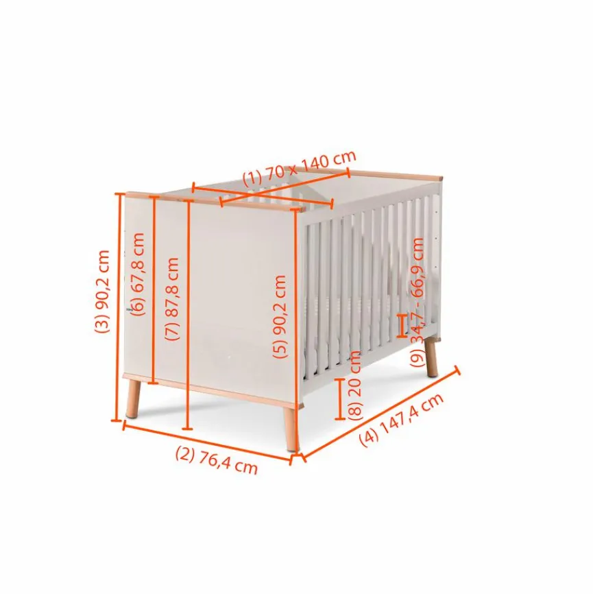 Hot Paidi Babybett Ylvie 70 x 140 cm Weiß