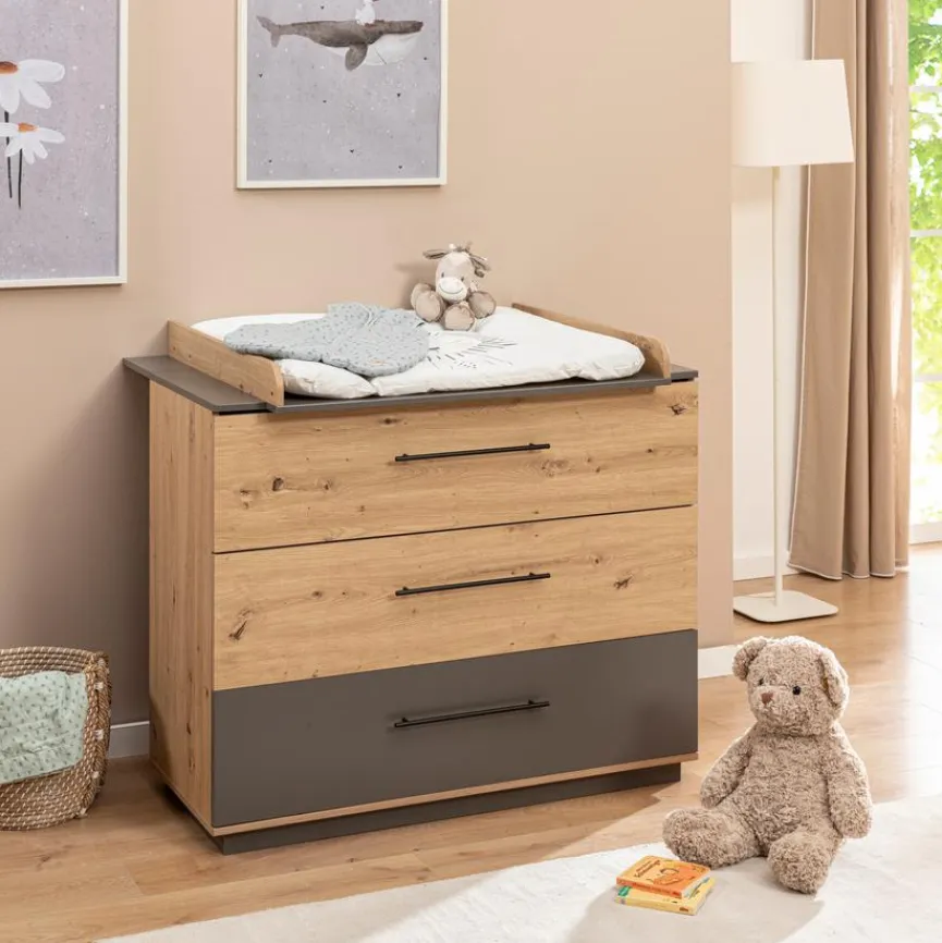Outlet roba Baumann Babyzimmer-Set Lagos 3tlg. Eiche