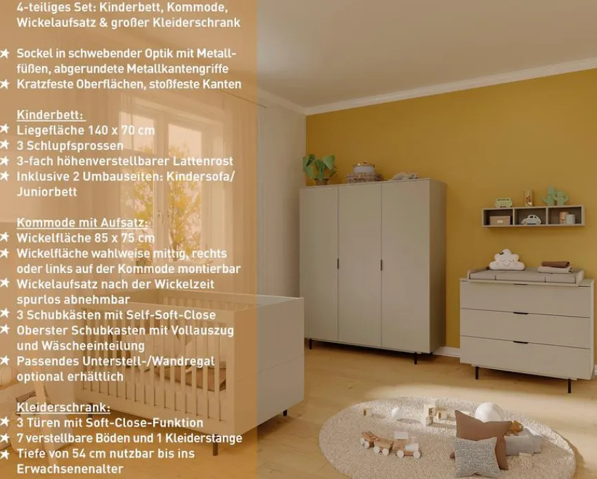 Kinder Germania Babyzimmer-Set Tomino 4tlg.