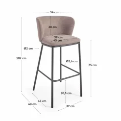 Sale Kave Home Barhocker Ciselia Braun