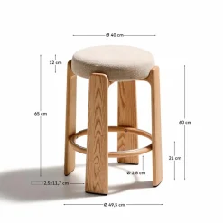 Outlet Kave Home Barhocker Granite Beige