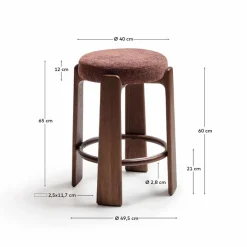 Outlet Kave Home Barhocker Granite Braun