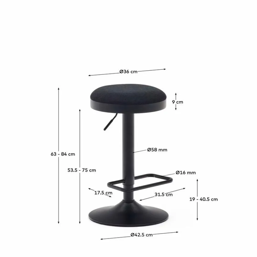 Clearance Kave Home Barhocker Zaib Schwarz