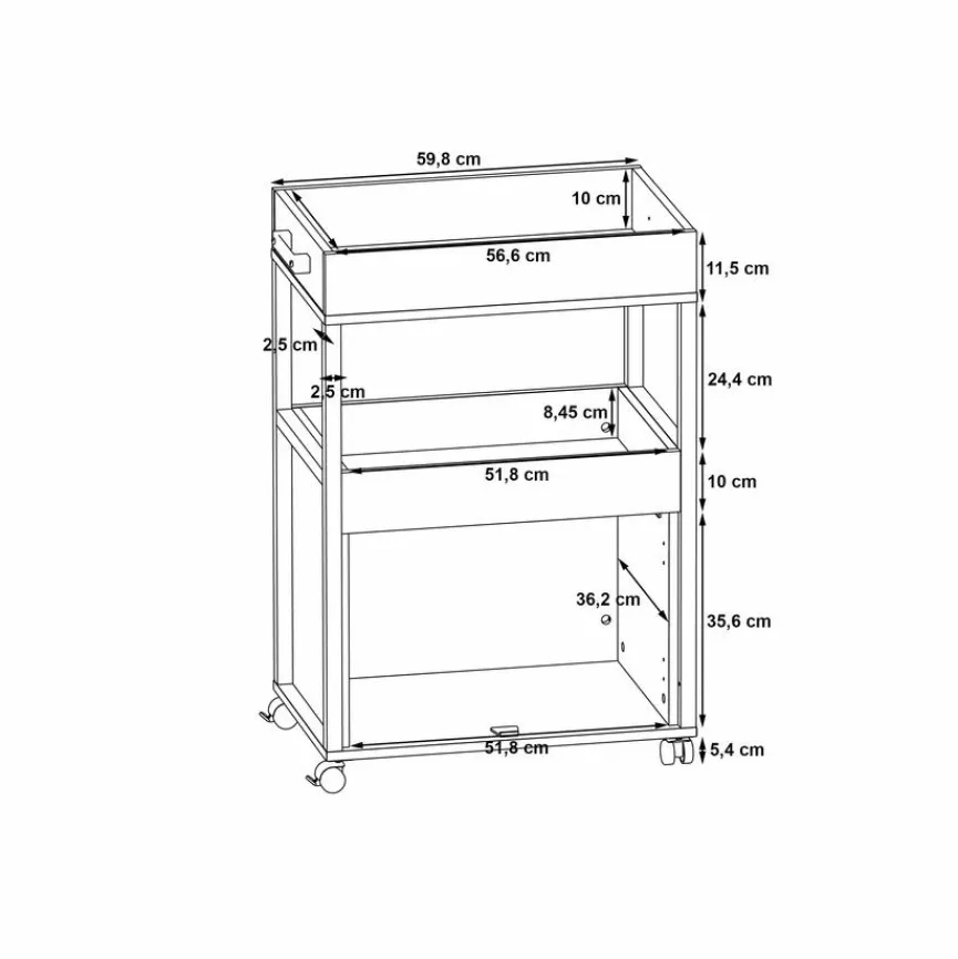 Discount FORTE Barschrank Home Bar Vintage Braun