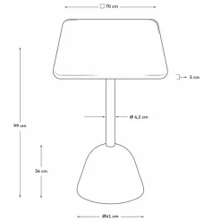 Discount Kave Home Bartisch Saura 70 x 70 cm Weiß