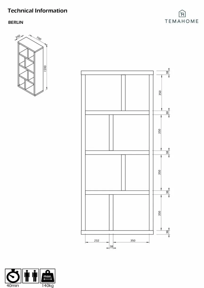TemaHome Bücherregal Berlin