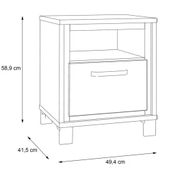 New FORTE Beistelltisch Farida Eiche Artisan