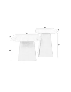 Hot Zuiver Beistelltisch 2er-Set Baru Travertin