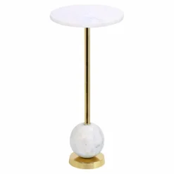 Clearance Beistelltisch Salo Marmor Weiß