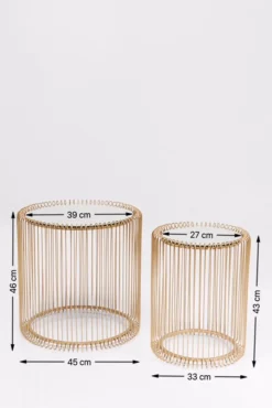 Best KARE DESIGN Beistelltisch Wire Messing 83457 2er Set Gold