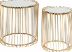 Best KARE DESIGN Beistelltisch Wire Messing 83457 2er Set Gold