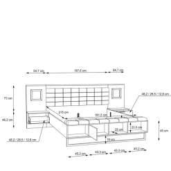New FORTE Bett Fayola 180 x 200 cm Schwarz