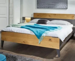 Hot rauch BLACK Bett Kona 180 x 200 cm Eiche / Graphit