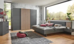 Outlet WIMEX Bett mit Nachttischen Ancona 180 x 200 cm Graphit