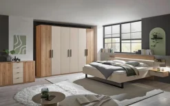 Clearance Bett mit Nachttischen Danao 180 x 200 cm Eiche / Kaschmir