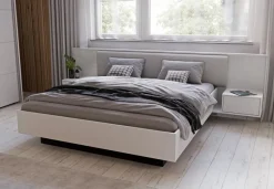 Discount FORTE Bett mit Nachttischen Nektarius 180 x 200 cm Grau