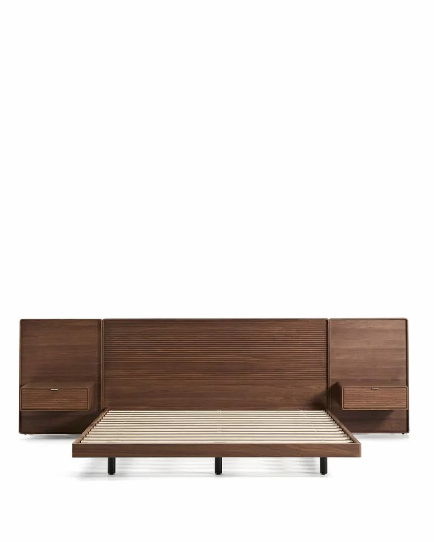 Kave Home Bett mit Nachttischen Norlen 160 x 200 cm