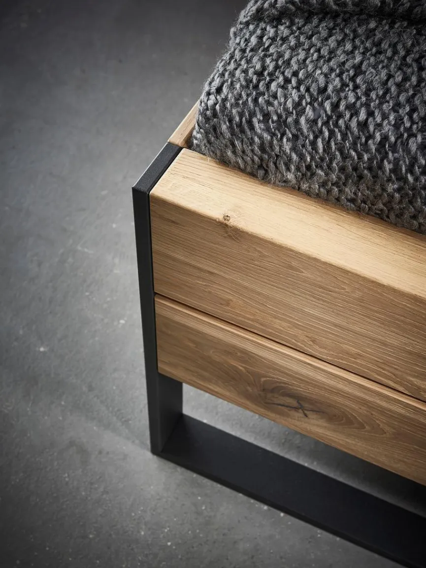 Outlet Thielemeyer Bett Steel 180 x 200 cm Wildeiche