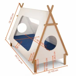 Best Bett Tipi 90 x 200 cm Weiß