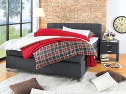 Clearance hapo Boxspringbett Boston 180 x 200 cm Anthrazit