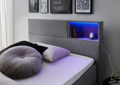 meise.möbel Boxspringbett Caja 140 x 200 cm Hellgrau