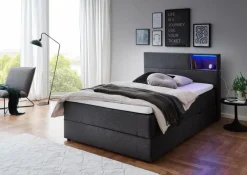 Outlet meise.möbel Boxspringbett Caja 120 x 200 cm Anthrazit