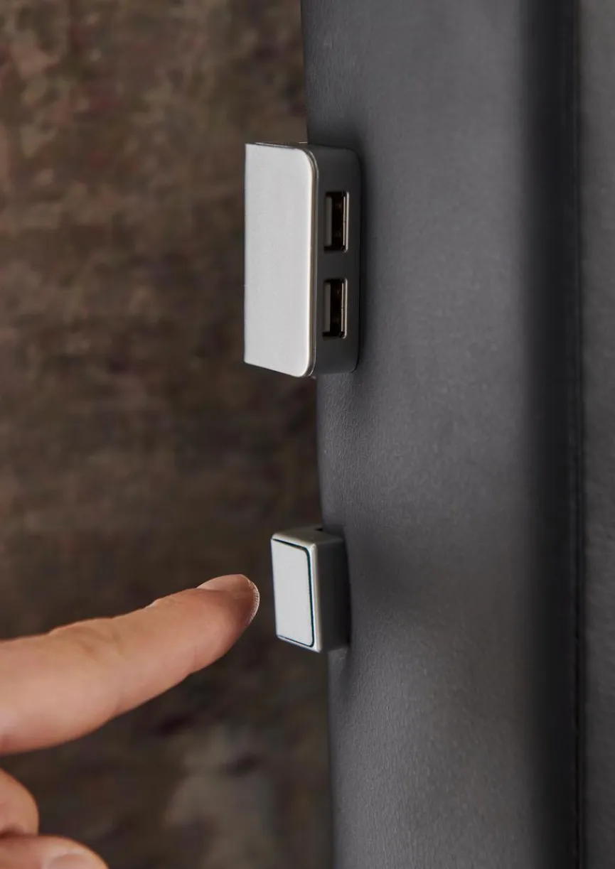 Outlet meise.möbel Boxspringbett Denver 120 x 200 cm Anthrazit