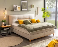 Best MAISON Boxspringbett Kansas City 160 x 200 cm Beige