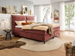 Online Ergodream Boxspringbett Lund 200 x 200 cm Rot