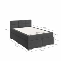 Outlet Boxspringbett One 140 x 200 cm Anthrazit
