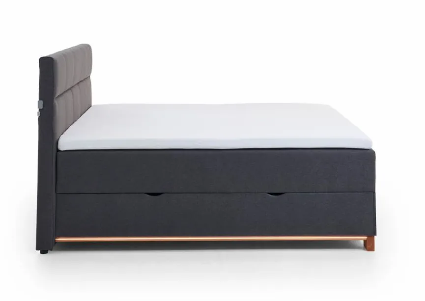 Discount meise.möbel Boxspringbett Rimini 180 x 200 cm Anthrazit
