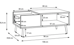FORTE Couchtisch Harllson Weiß / Eiche