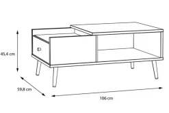 Hot FORTE Couchtisch Harllson Weiß / Grau