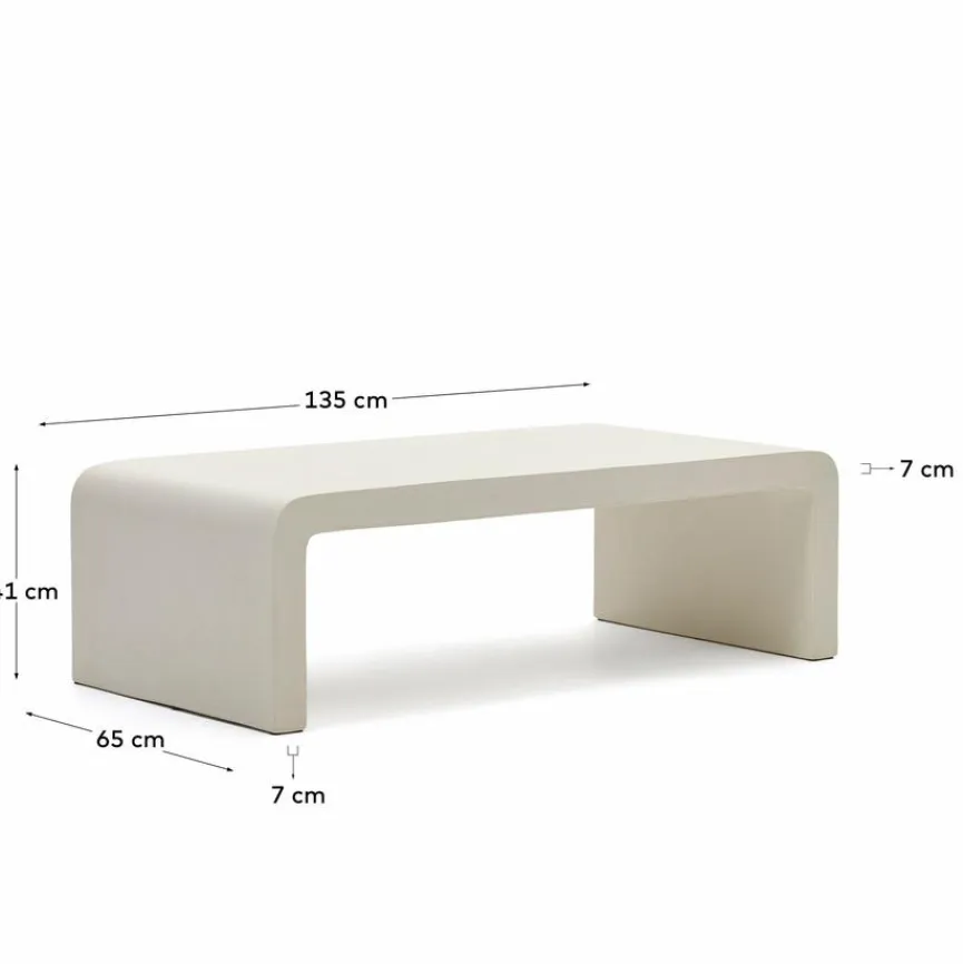 Best Kave Home Couchtisch Aiguablava 65 x 135 cm Weiß
