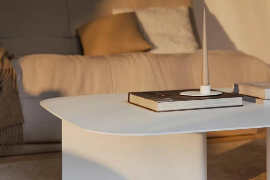 Outlet Metallbude Couchtisch Livia Weiß