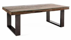 WOLFMÖBEL Couchtisch Old mit Glasplatte