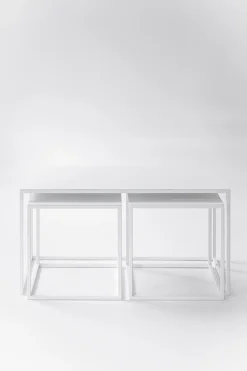 New Metallbude Couchtisch-Set Tre Semnia Weiß