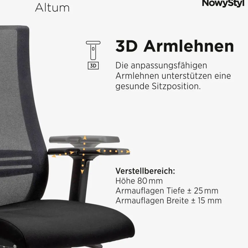 Best NowyStyl Drehstuhl Altum Schwarz