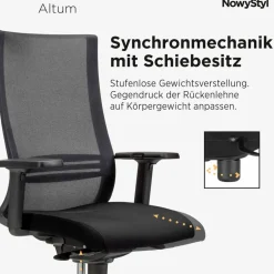 Best NowyStyl Drehstuhl Altum Schwarz