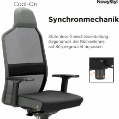 Discount NowyStyl Drehstuhl Cool-On Schwarz / Grau
