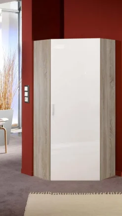 New WIMEX Eckschrank Malta Eiche / Weiß